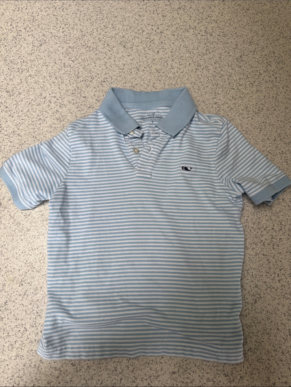 Vineyard Vines Baby Blue & White Striped Polo